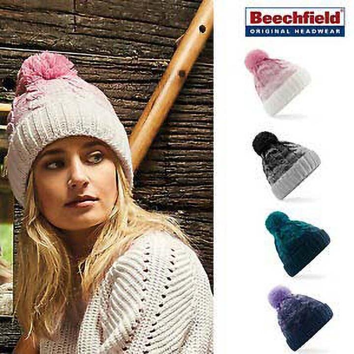 Image du produit Beechfield Bonnet à pompon avec dégradé (Taille unique)
