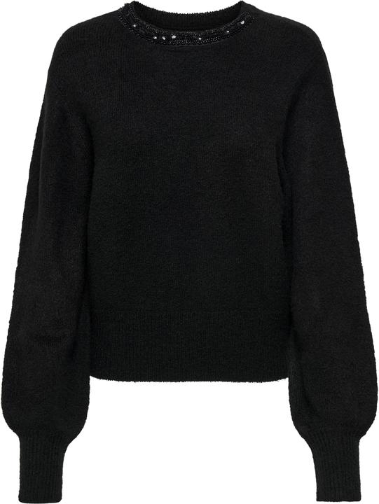 Only ONLAVI LS EMBELLISH O-NECK EX KNT Strickpullover