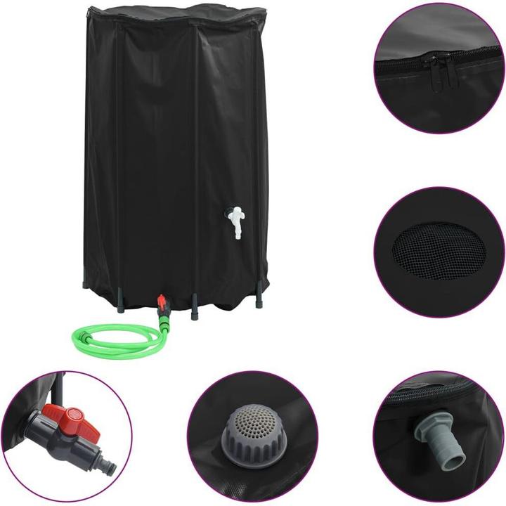 Produktbild VidaXL Wassertank mit Wasserhahn Faltbar 500 L PVC (500 l)