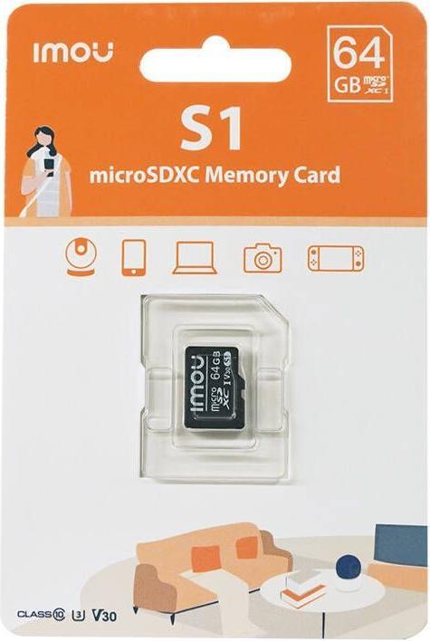 Actual product image Imou Memory card microSD (UHS-I, SDXC, 10/U3/V30, 95/38) (64 GB, microSDXC, U3, UHS-I)