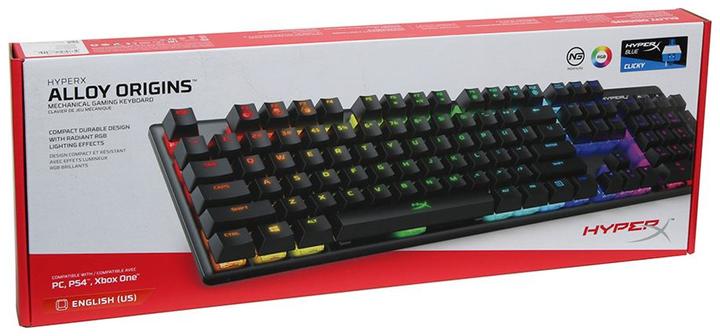 Actual product image HyperX Alloy Origins Mechanical Gaming Keyboard, US Layout, Blue Switch (US, Cable)