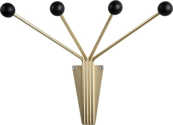 present time Gancio da parete Neptune Small 4 ganci, oro/nero, Conscious