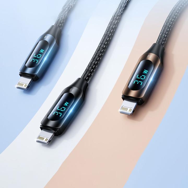 Immagine prodotto Wozinsky Cavo USB-C - Lightning WUCLC1 con display LED 36W 1m - nero (1 m, USB 2.0)