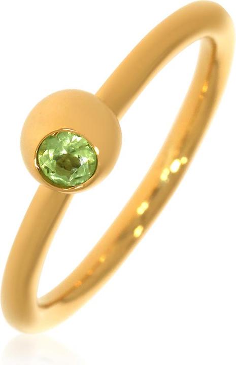 Immagine prodotto Xen Anello con peridoto da 3 mm circa 0,12 carati placcato in oro giallo (56, 925 Argento)