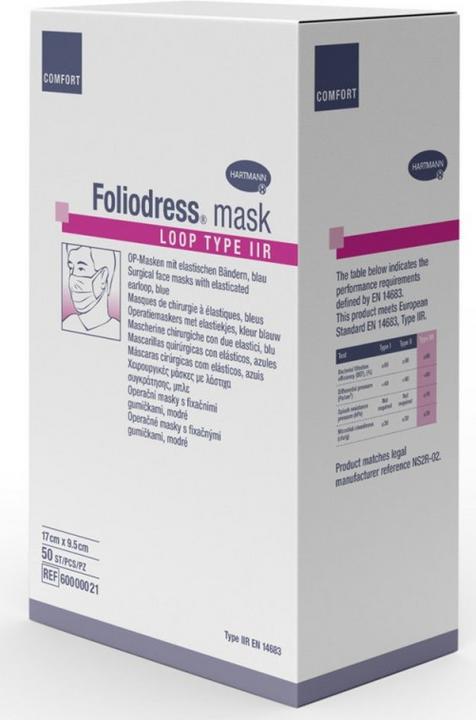 Image du produit Foliodress Mask Loop Type IIR 50 pces (Type II, 50 x)