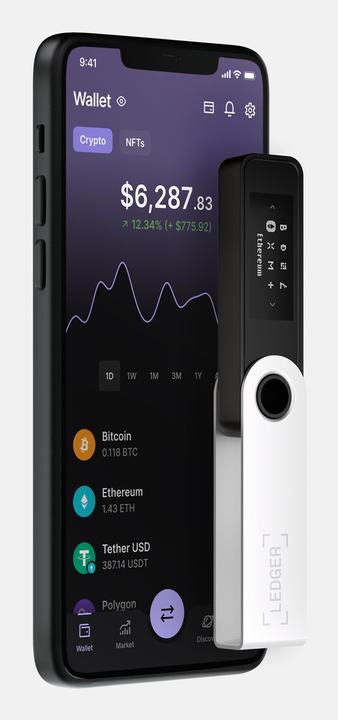 Produktbild Ledger Nano X Krypto-Hardware-Geldbörse Onyxschwarz (Bitcoin, Ripple, Litecoin, Weitere)
