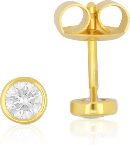Muau Ohrstecker Zargen-Fassung (750/18K Gelbgold)