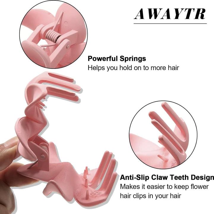 Image du produit ASMI 4 pièces de griffes à cheveux, pinces à cheveux fleurs (4 pcs)