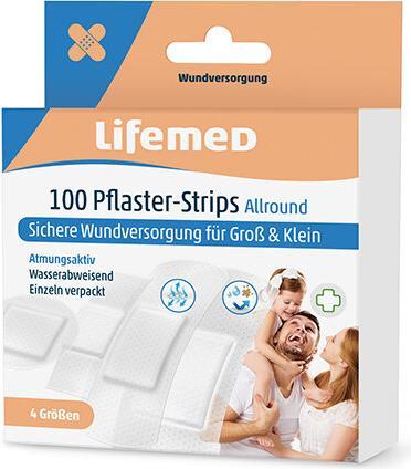 Lifemed 100x Pflaster-Strips halbtransparent Allround in 4 Grössen (100 x)