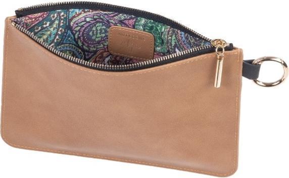 Image du produit Artebene MAJOIE Trousse à maquillage soft camel- Sac en cuir végétalien avec mousqueton