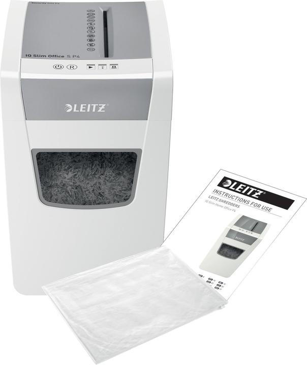 Actual product image Leitz Shredder IQ Slim Office P4/12 sheets/DC motor/white? (Particle cut)