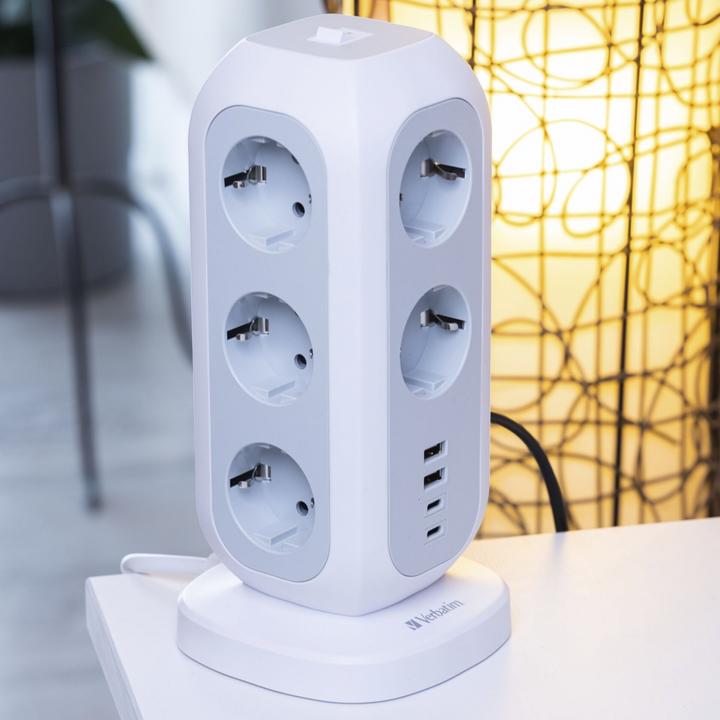 Actual product image Verbatim EU Power Tower 11 (11 x, USB-A, USB-C, CEE 7/4, 2 m)