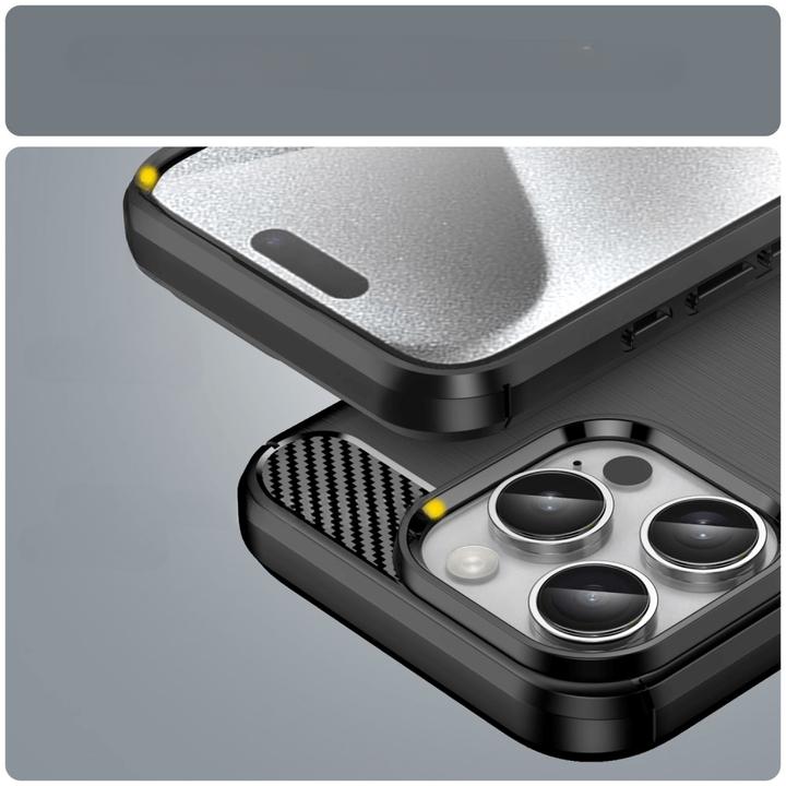Immagine prodotto Cover-Discount iPhone 16 Pro - Custodia in metallo effetto carbonio (Apple iPhone 16 Pro)