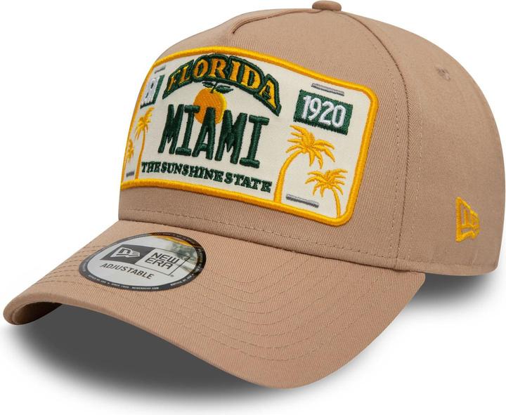 New Era E-Frame Snapback Cap - PLATE Florida Miami (One Size)