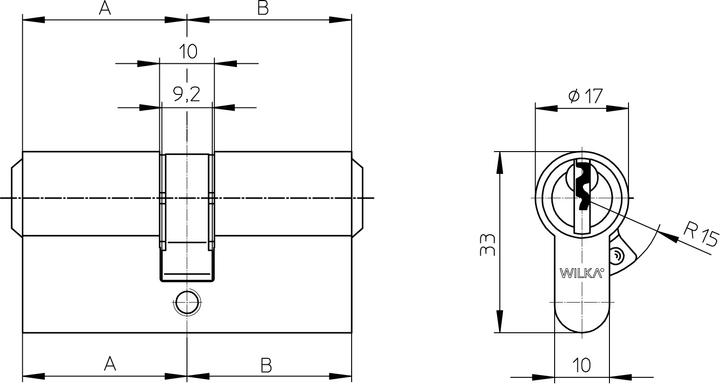 Produktbild Wilka Profilzylinder 1463 Mmv N+G, 50-85 mm (Profilzylinder)
