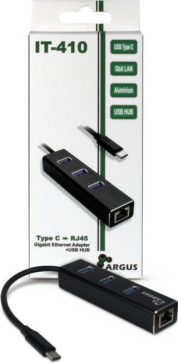 Immagine prodotto Intertech Adattatore Argus IT-410 Lan (USB-C, 4 Porti)
