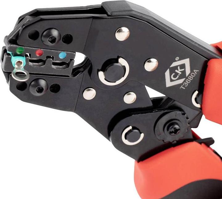 Productafbeelding C.K Magma Krimptang met ratelmechanisme voor geïsoleerde kabelverbinders 0.25-2.5 mm² (210 mm)