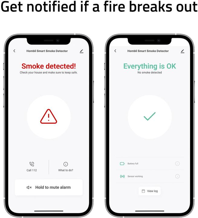 Actual product image Hombli Smart Smoke Detector