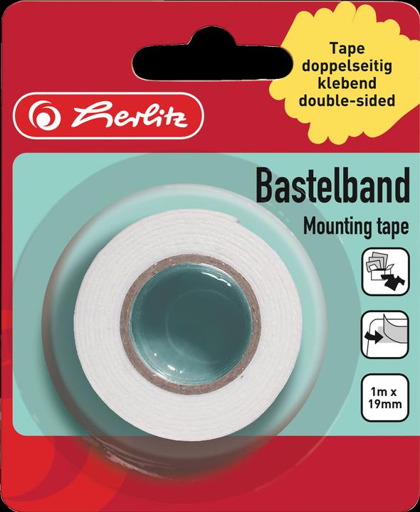 Herlitz Nastro per artigianato, adesivo su entrambi i lati, 19 mm x 1 m (19 mm)