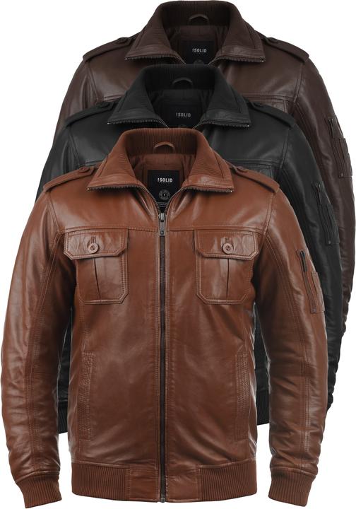 Actual product image Solid Famash Men's Leather Jacket (L)