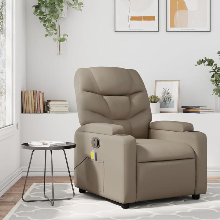 VidaXL Massagesessel Cappuccino-Braun Kunstleder,Farbe