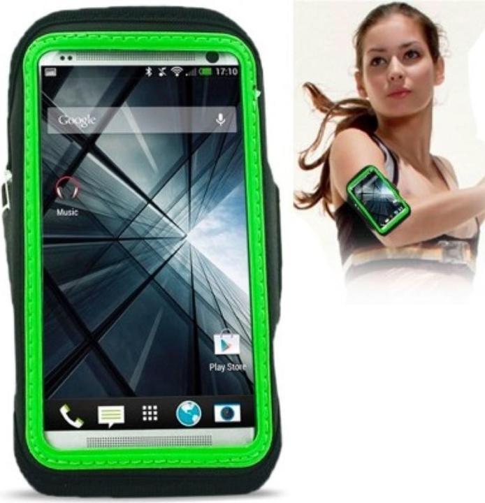 Produktbild König Design Sportarmband Tasche für Handy HTC One M7 Grün