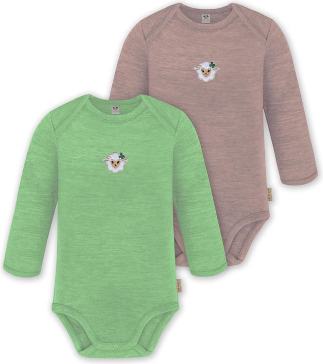 Normani 2er Pack Baby Merino Body Langarm „Auckland" - 9373