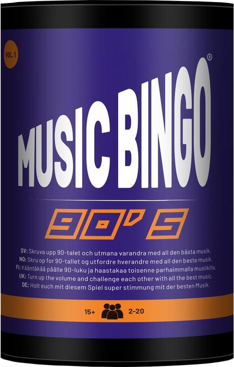 Image du produit SMSCS Games Aps Skru op - Music Bingo - 90s (Bingo musical des années 90) (Anglais, Allemand, Norvégien, Finlandais, Suédois)