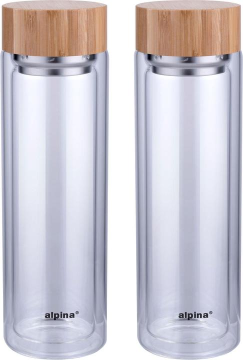 Image du produit alpina Lot de 2 bouteilles isolantes avec passoire à thé intégrée (0.45 l)