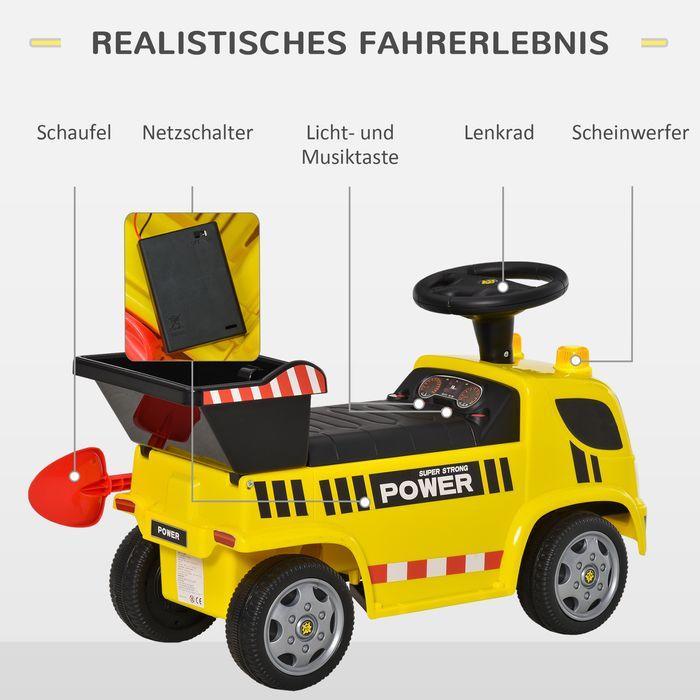 Produktbild Swisshandel24 Sitzbagger Rutscherauto mit Kippen Eimer und Schaufel für Baby 18-36 Monaten Metall PP-Kunststoff Ge