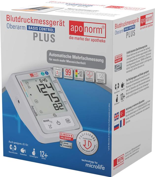 Produktbild Aponorm Bmg Bas C Pl Ober, 1 St (Blutdruckmessgerät Oberarm)