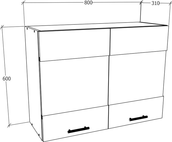 Immagine prodotto VCM Mobile da Cucina Larghezza 80 cm Armadio a Parete con Anta in Vetro Opaco Mobili da Cucina Esilo (60 x 80 x 31 cm)