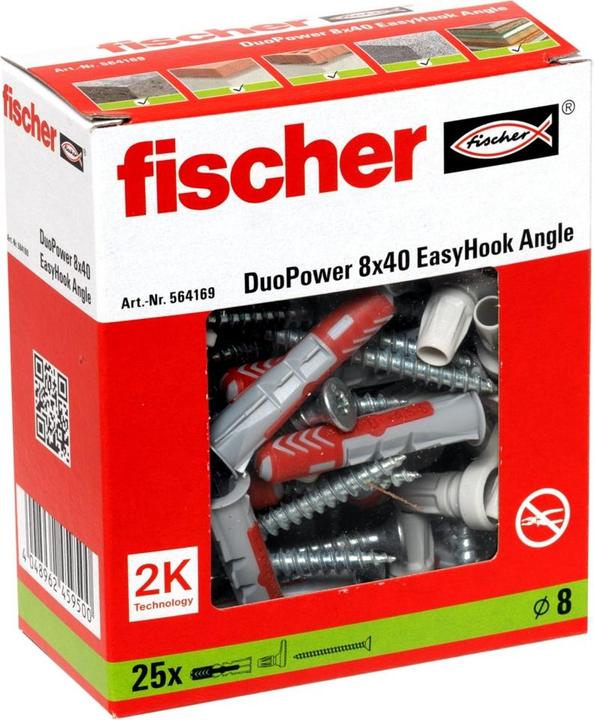 Actual product image Fischer Fisc EasyHook Angle DuoPower 8x40 (25 pcs.)