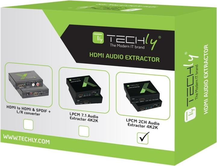 Image du produit Techly Extracteur audio HDMI vers LPCM 2CH 3D (0.08 m, HDMI)