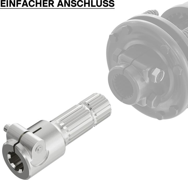 Produktbild Wiltec Zapfwelle 175mm Buchse Keilwellenaufnahme 1 3/8" Z6 für Ausgangswelle 1 3/4" Z20 (Traktorzubehör)