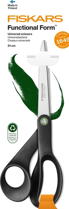 Actual product image Fiskars Scissors recycling 21cm 1074547 black, right-handed (21 cm)