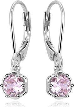 Produktbild Beneto Flattering silver earrings with pink zirconia AGUC3340-P