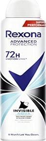 Actual product image Rexona Deodorant Aerosol Advanced Protection 72h Invisible Aqua Antiperspirant for Women 200ml (Spray, 200 ml)