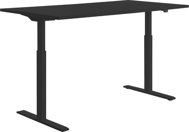 Topstar E-Table elektrisch höhenverstellbarer Schreibtisch schwarz rechteckig, T-Fuss-Gestell schwarz (80 x 68 cm)