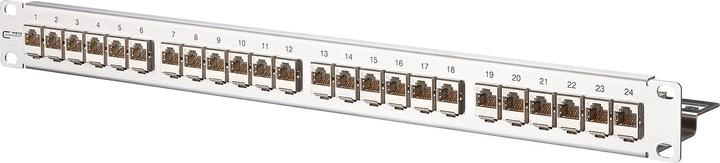 Image du produit Metz Connect BTR E-DAT modul 24x8(8) Panneau de brassage Cat.6 1U en acier inoxydable Support de module avec 24