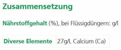 Nährwerte und Zutaten Hauert Calcium plus (0.59 kg, 0.50 l)