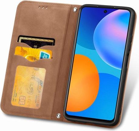 Actual product image Cover-Discount Huawei P smart 2021 - Vintage Stand Flip Case Cover brown (Huawei P Smart (2021))