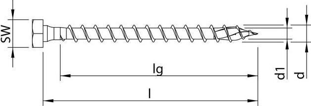 Produktbild Heco TOPIX-plus 10,0 x 80, Kombisechskantkopf, Sechskantkopf + T-Drive, Vollgewinde, verzinkt blau (50 Schrauben pro Stück)