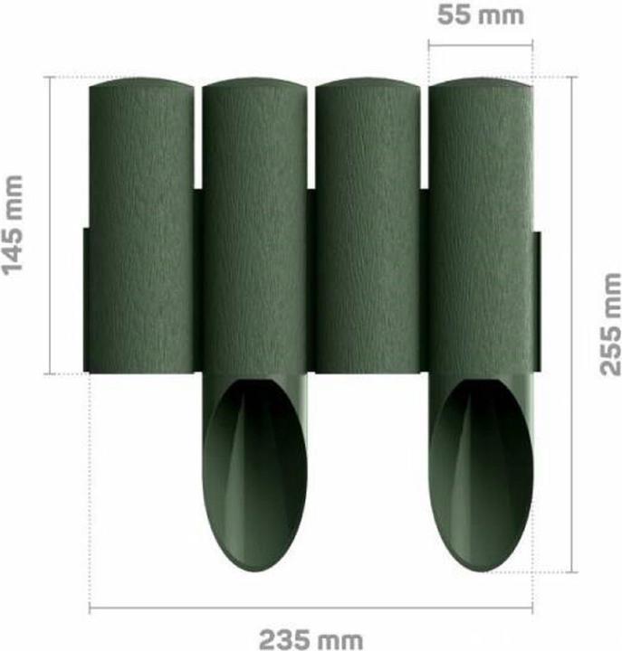 Actual product image Green Split Palisades made of plastic green 2.3m x 25.5cm (230 cm)