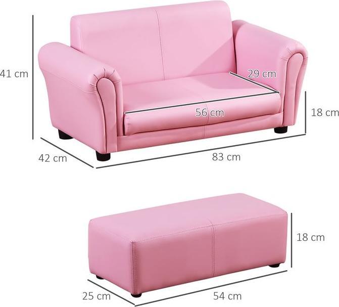 Image du produit Swisshandel24 Fauteuil pour enfants avec repose-pieds Rose, 83x42x41cm (Fauteuil pour enfants)