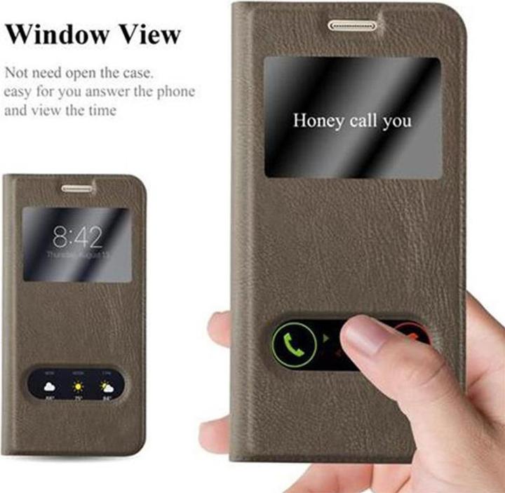 Actual product image Cadorabo Book with View double window cover (Samsung Galaxy S7)