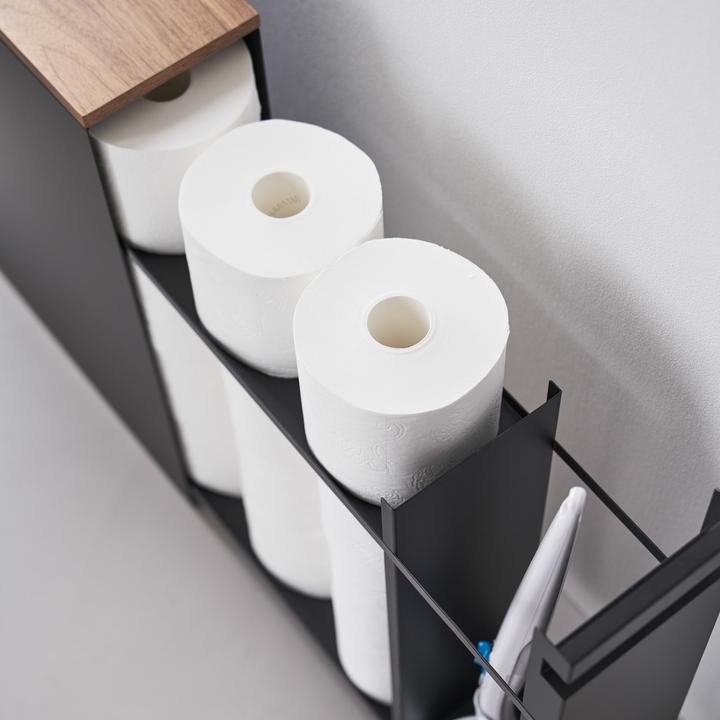 Actual product image Yamazaki Pull-out shelf with wooden shelf TOWER (140 x 56 x 55 cm)