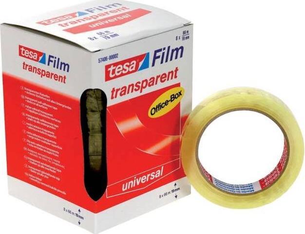 Produktbild tesa 8x tesafilm TRANSPARENT - mit starker Haftung - alterungsbeständig und reissfest (19 mm)