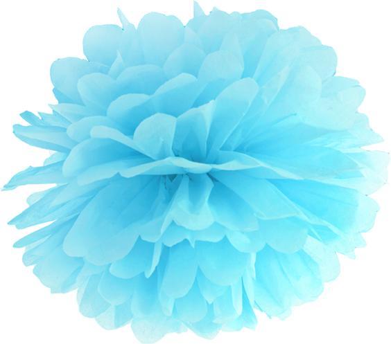 Partydeco Pompom en papier tissu, bleu ciel, 25cm (1 pkt / 1 pc.)