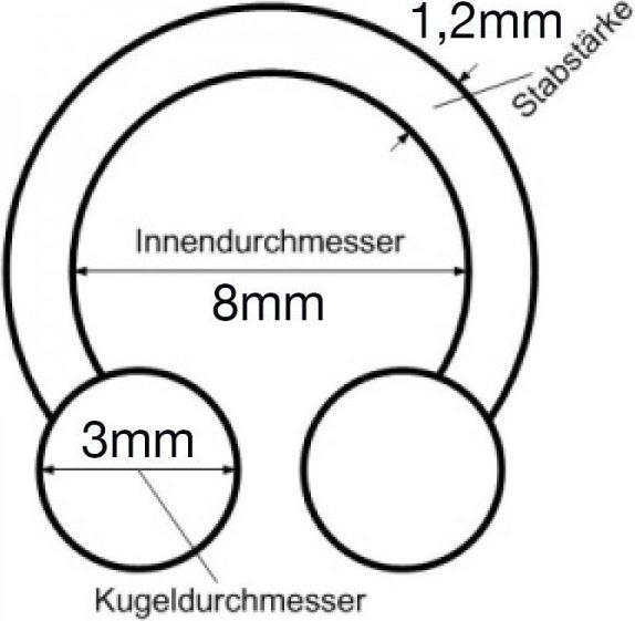 Produktbild Hermex Circular Barbell Piercing Edelstahl mit Zirkonia - Mokka (Edelstahl)